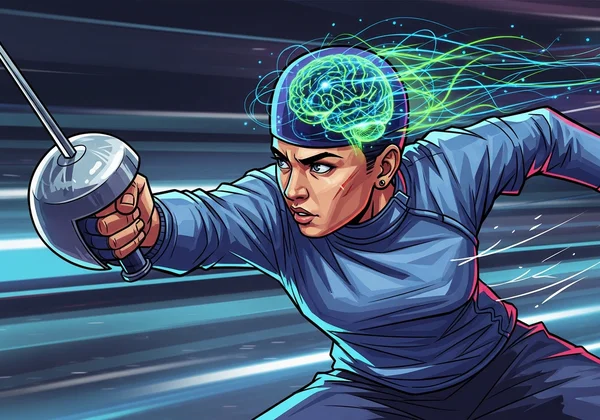 Seseorang yang melakukan pelatihan mental untuk reaksi lebih cepat