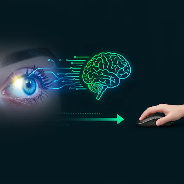 Concept of human visual reaction time speed process.
