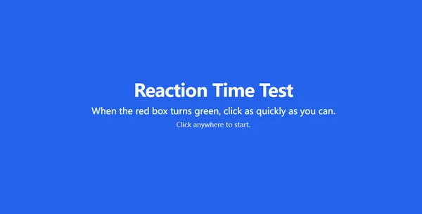 Reaction online reaction speed test interface
