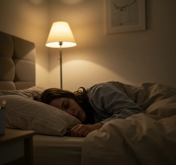 Person sleeping peacefully to improve reaction speed.