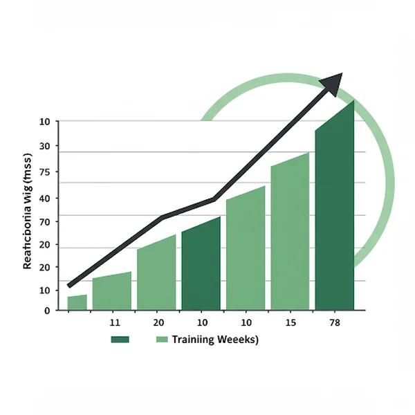 Graph showing reaction time training progress improvement.