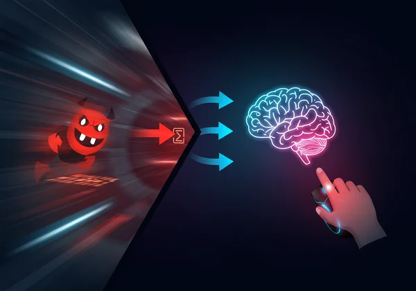 Gamer reacting to in-game stimulus, showing perception to action