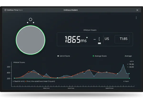 Screenshot of an online reaction time test interface displaying results