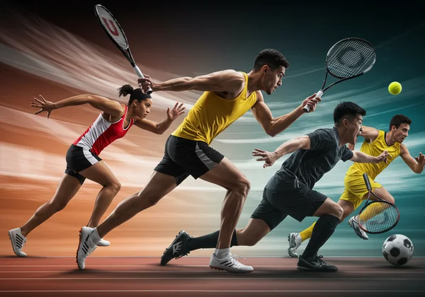 Athletes in diverse sports demonstrating quick reaction speed