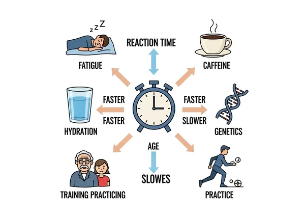 Infographic showing factors affecting reaction speed