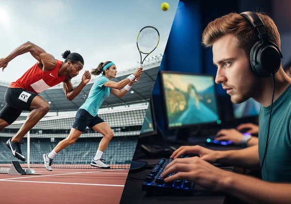 Athlete and gamer demonstrating fast reflexes in action